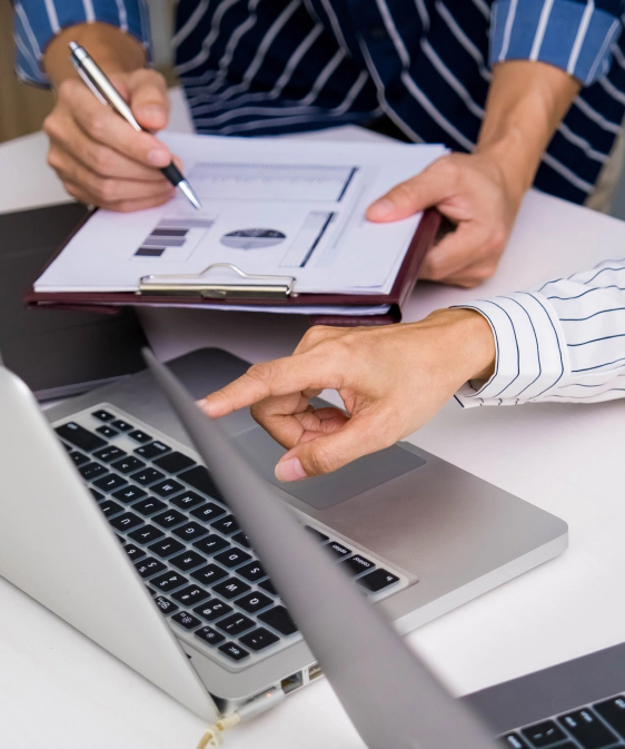 business team working on investment planning